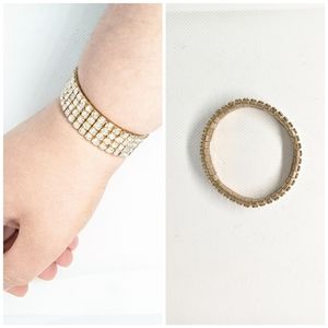 3/20$ Golden Bracelet With Rhinestone, NWOT